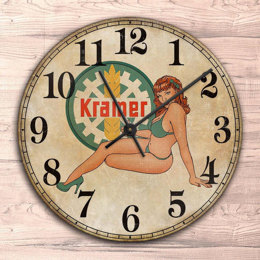 Kramer Pin-Up Vintage Vægur Rundt-Clock-Kramer-Garage Culture Shop- garage - man cave - merchandise
