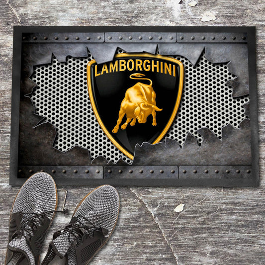 Lamborghini Metal Ripped Dørmåtte-Dørmåtte-Lamborghini-Garage Culture Shop- garage - man cave - merchandise