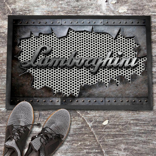 Lamborghini Metal Ripped Dørmåtte-Dørmåtte-Lamborghini-Garage Culture Shop- garage - man cave - merchandise