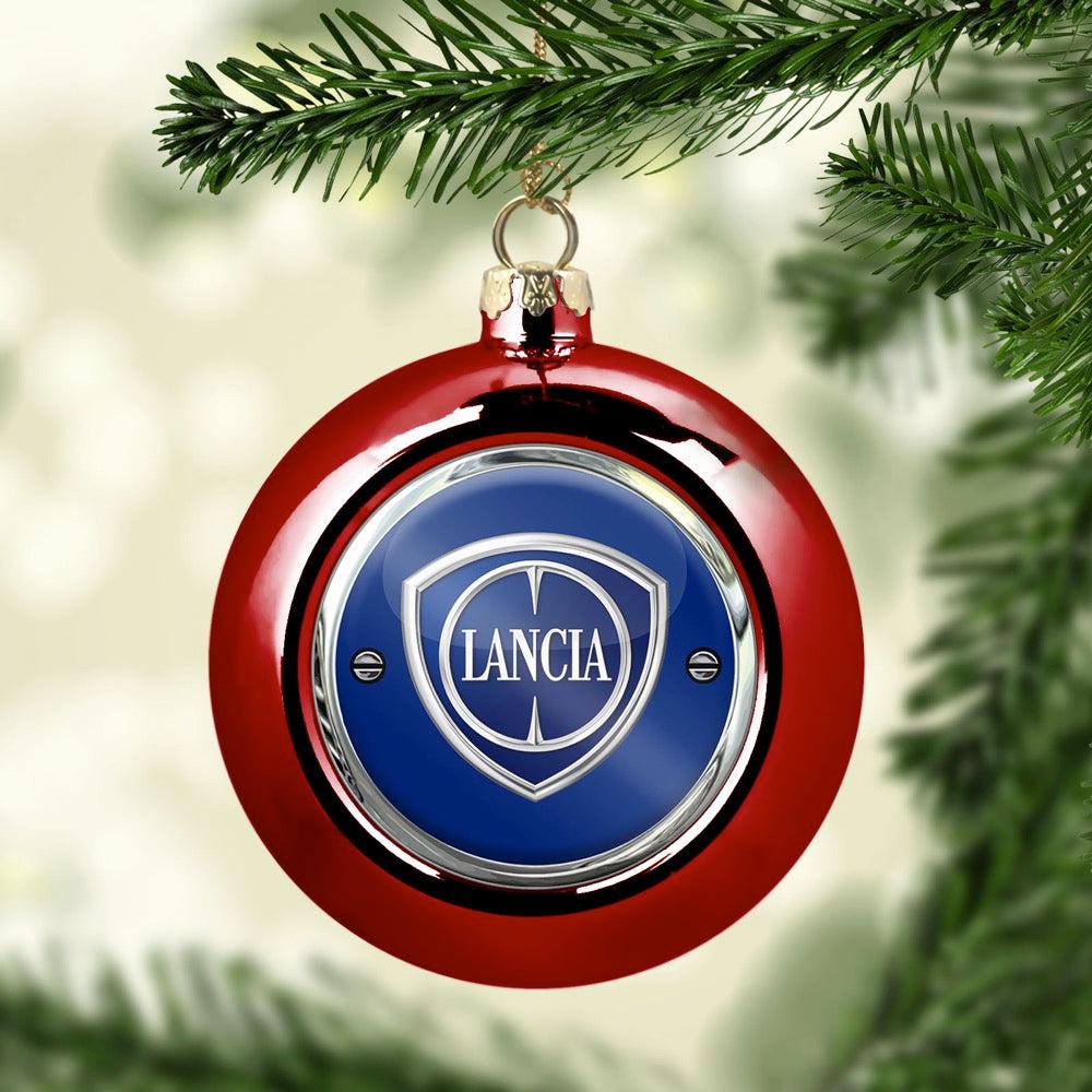 Lancia Julekugle-Julekugle-Lancia-Rød-Garage Culture Shop- garage - man cave - merchandise