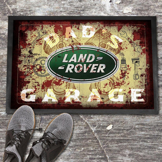 Land Rover Dads Garage Vintage Dørmåtte-Dørmåtte-Land Rover-Garage Culture Shop- garage - man cave - merchandise