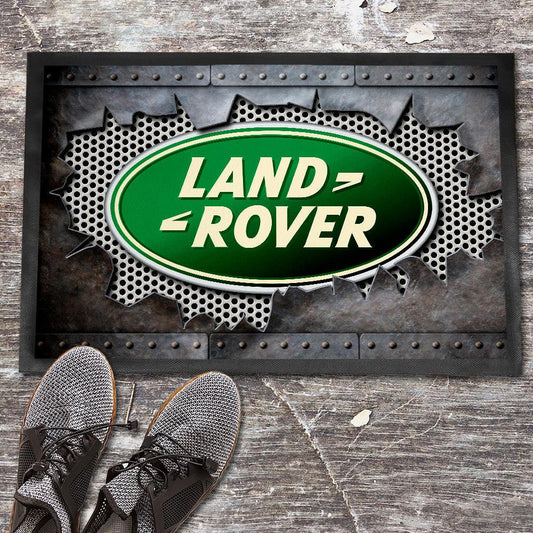 Land Rover Metal Ripped Dørmåtte-Dørmåtte-Land Rover-Garage Culture Shop- garage - man cave - merchandise