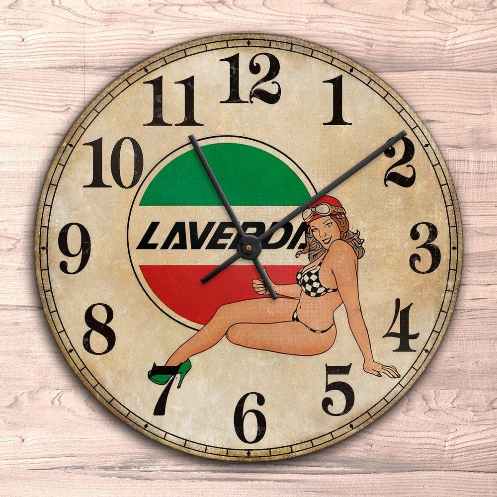 Laverda Pin-Up Vintage Vægur Rundt-Clock-Laverda-Garage Culture Shop- garage - man cave - merchandise
