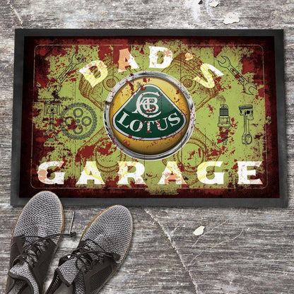 Lotus Dads Garage Vintage Dørmåtte-Dørmåtte-Lotus-Garage Culture Shop- garage - man cave - merchandise