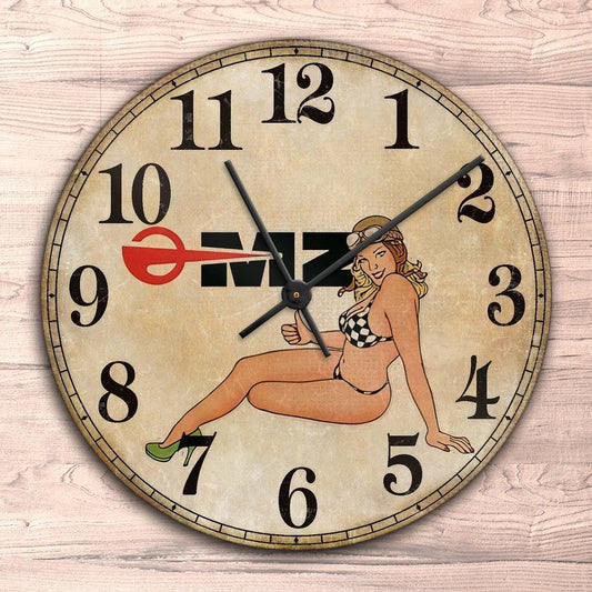 MZ Motorrad Pin-Up Vintage Vægur Rundt-Clock-MZ Motorrad-Garage Culture Shop- garage - man cave - merchandise