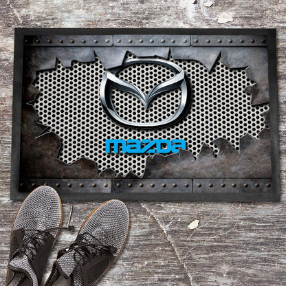 Mazda Metal Ripped Dørmåtte-Dørmåtte-Mazda-Garage Culture Shop- garage - man cave - merchandise