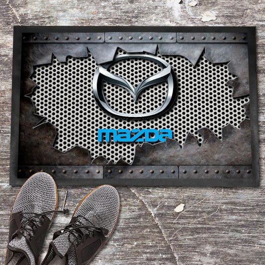 Mazda Metal Ripped Dørmåtte-Dørmåtte-Mazda-Garage Culture Shop- garage - man cave - merchandise