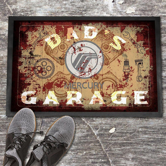 Mercury Dads Garage Vintage Dørmåtte-Dørmåtte-Mercury-Garage Culture Shop- garage - man cave - merchandise