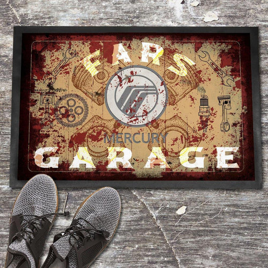 Mercury Fars Garage Vintage Dørmåtte-Dørmåtte-Mercury-Garage Culture Shop- garage - man cave - merchandise