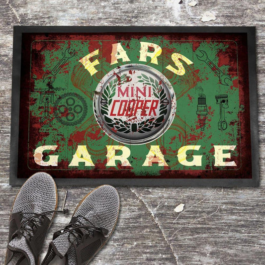 Mini Fars Garage Vintage Dørmåtte-Dørmåtte-Mini-Garage Culture Shop- garage - man cave - merchandise