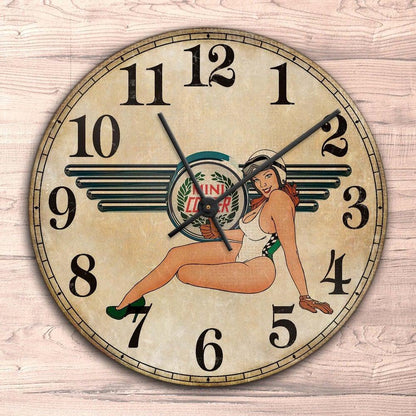 Mini Pin-Up Vintage Vægur Rundt-Clock-Mini-Garage Culture Shop- garage - man cave - merchandise
