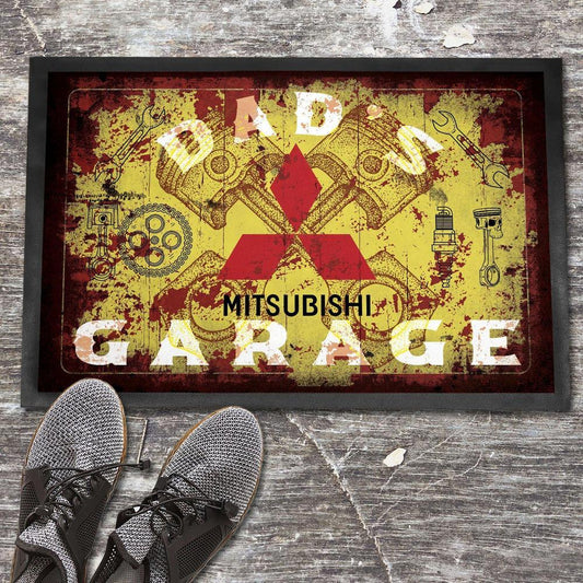 Mitsubishi Dads Garage Vintage Dørmåtte-Dørmåtte-Mitsubishi-Garage Culture Shop- garage - man cave - merchandise