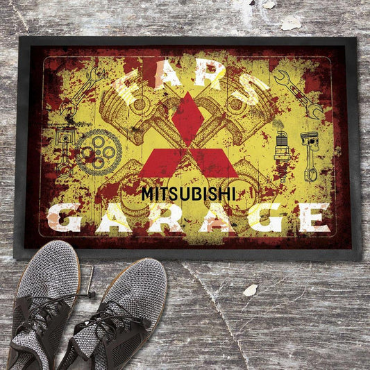 Mitsubishi Fars Garage Vintage Dørmåtte-Dørmåtte-Mitsubishi-Garage Culture Shop- garage - man cave - merchandise