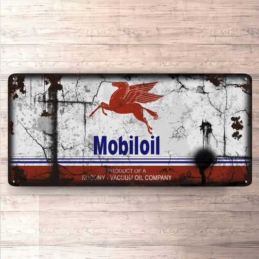 Mobiloil Motor Oil Vintage 30x60cm Skilt-Skilte-Motoroil-Garage Culture Shop- garage - man cave - merchandise