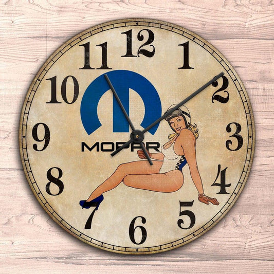 Mopar Pin-Up Vintage Vægur Rundt-Clock-Mopar-Garage Culture Shop- garage - man cave - merchandise