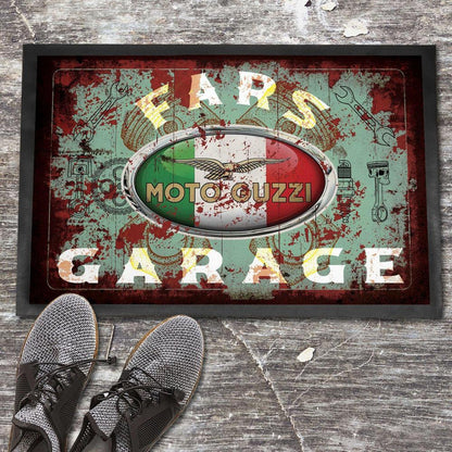 Moto Guzzi Fars Garage Vintage Dørmåtte-Dørmåtte-Moto Guzzi-Garage Culture Shop- garage - man cave - merchandise