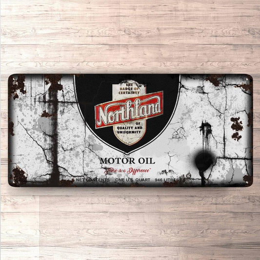 Northland Motor Oil Vintage 30x60cm Skilt-Skilte-Motoroil-Garage Culture Shop- garage - man cave - merchandise