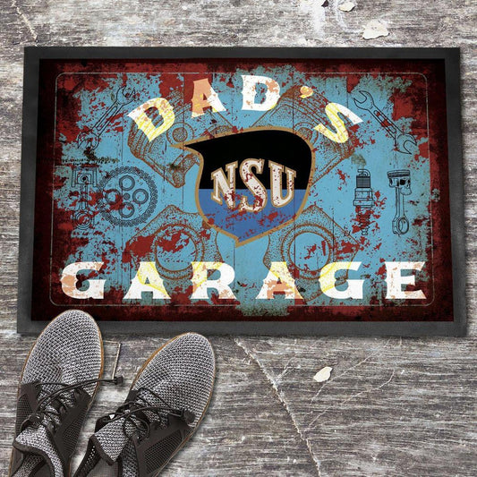 Nsu Dads Garage Vintage Dørmåtte-Dørmåtte-NSU-Garage Culture Shop- garage - man cave - merchandise