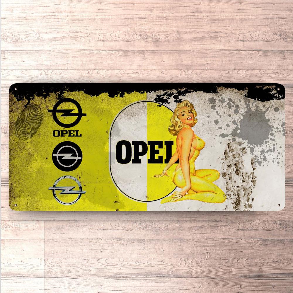 Opel Vintage 30x60cm Skilt-Skilte-Opel-Garage Culture Shop- garage - man cave - merchandise