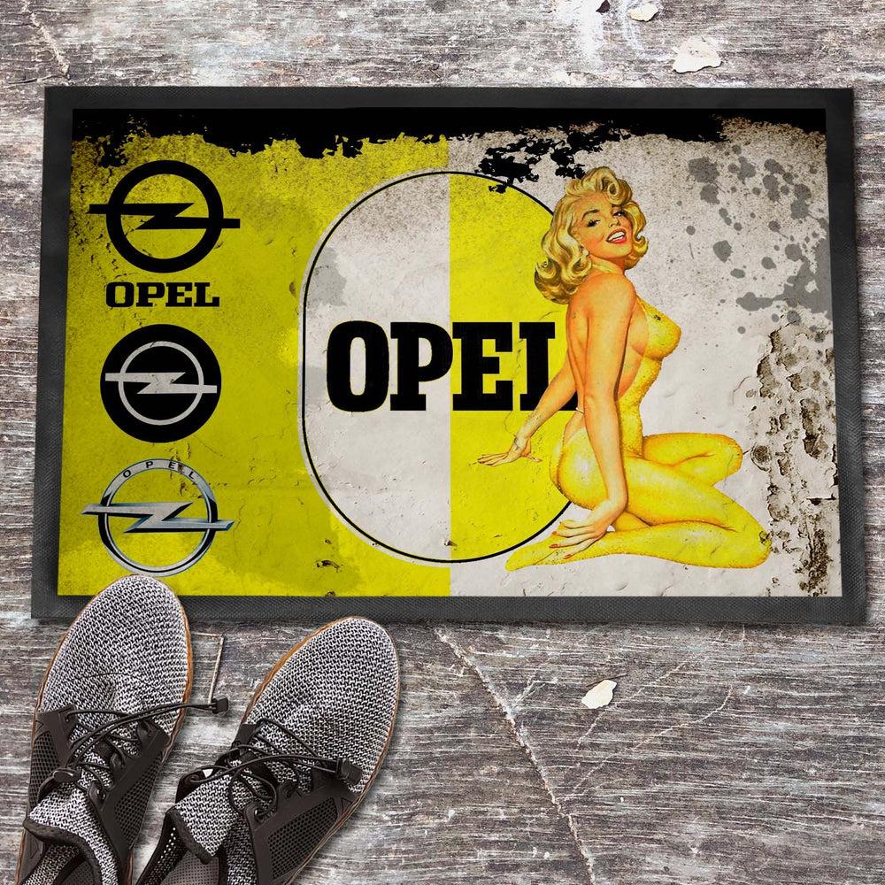 Opel Vintage Dørmåtte-Dørmåtte-Opel-Garage Culture Shop- garage - man cave - merchandise