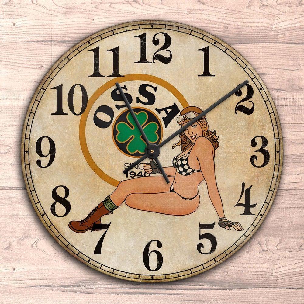 Ossa Pin-Up Vintage Vægur Rundt-Clock-Ossa-Garage Culture Shop- garage - man cave - merchandise