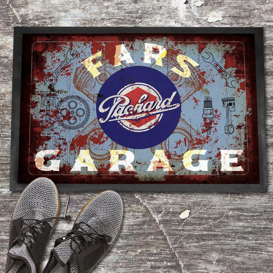 Packard Fars Garage Vintage Dørmåtte-Dørmåtte-Packard-Garage Culture Shop- garage - man cave - merchandise