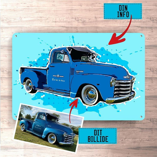 Personlig - Digitale Portræt Af Din Bil/Mc Skilt , Plakat-Skilte-Garage Culture-Garage Culture Shop- garage - man cave - merchandise