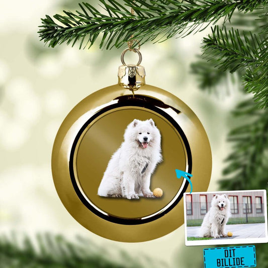 Personlig - Julekugle med dit billede, tekst-Julekugle-Hunde-Guld-Garage Culture Shop- garage - man cave - merchandise