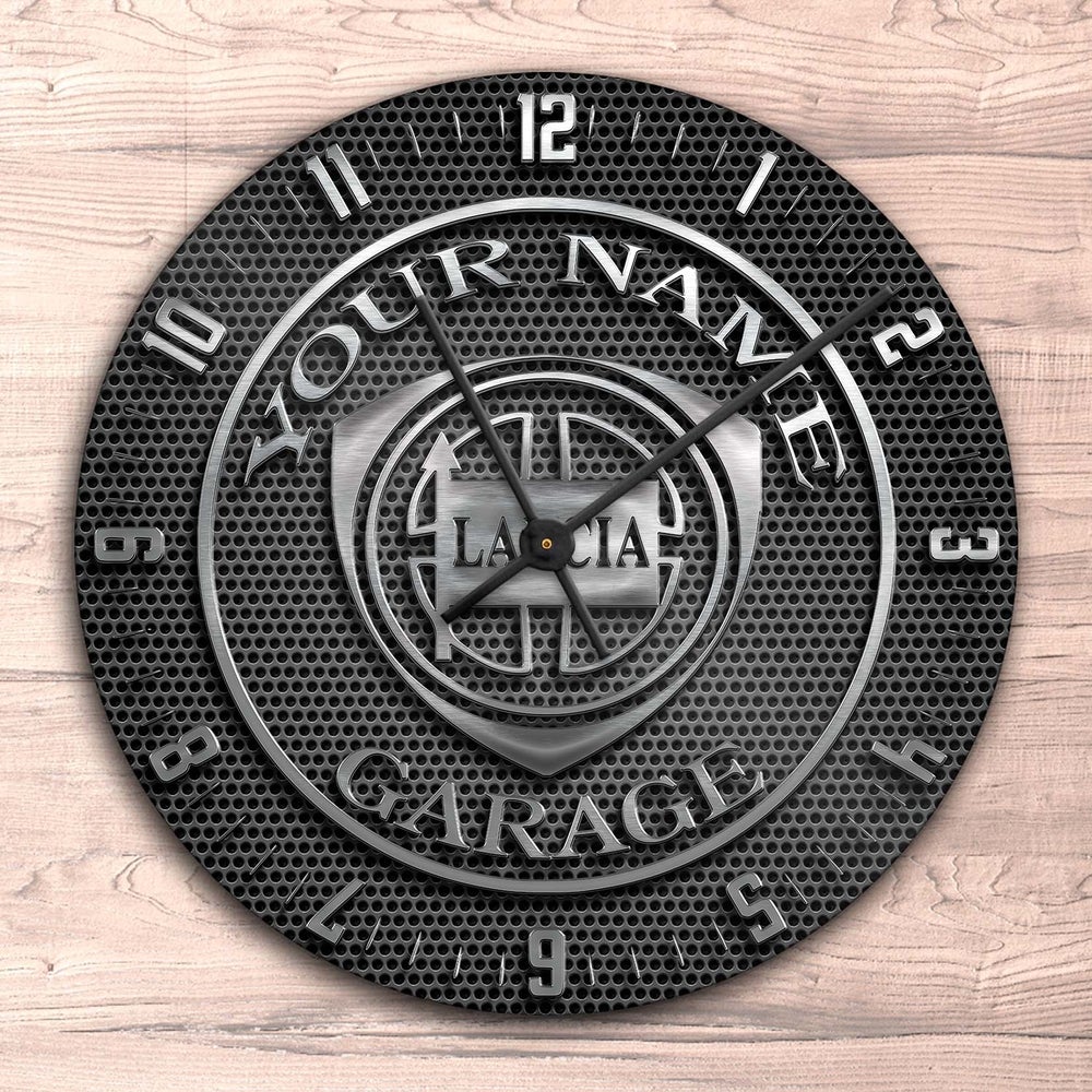 Personlig Til Dig - Your Name Garage - Vægur Rundt-Clock-Custom-Garage Culture Shop- garage - man cave - merchandise