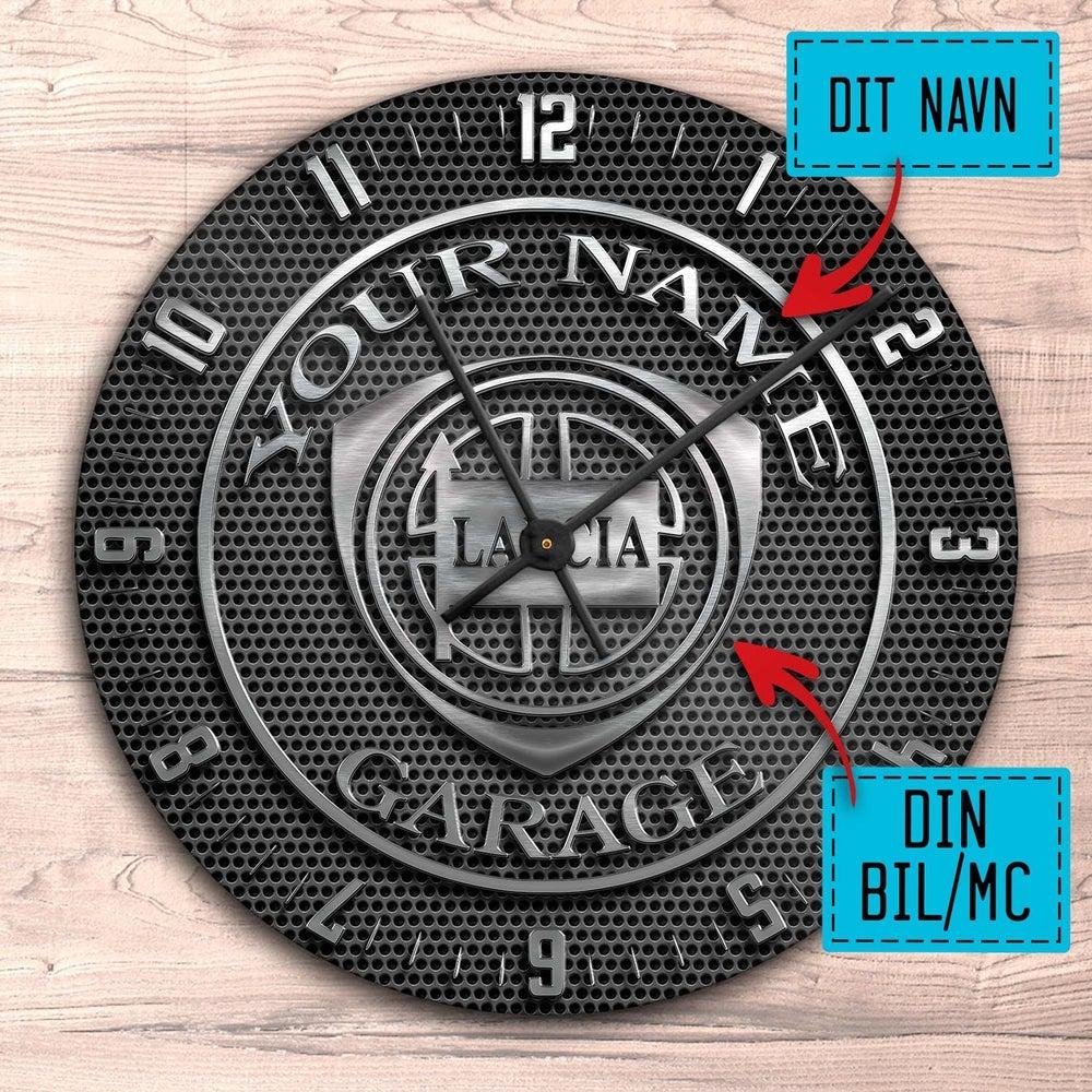 Personlig Til Dig - Your Name Garage - Vægur Rundt-Clock-Custom-Garage Culture Shop- garage - man cave - merchandise