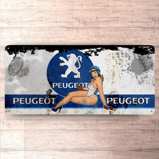 Peugeot Vintage 30x60cm Skilt-Skilte-Peugeot-Garage Culture Shop- garage - man cave - merchandise