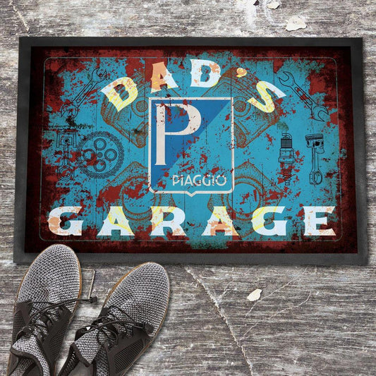 Piaggio Dads Garage Vintage Dørmåtte-Dørmåtte-Piaggio-Garage Culture Shop- garage - man cave - merchandise