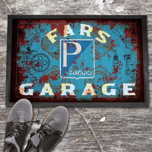 Piaggio Fars Garage Vintage Dørmåtte-Dørmåtte-Piaggio-Garage Culture Shop- garage - man cave - merchandise