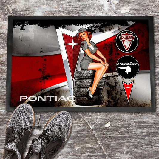 Pontiac Vintage Pin Up Dørmåtte-Dørmåtte-Pontiac-Garage Culture Shop- garage - man cave - merchandise