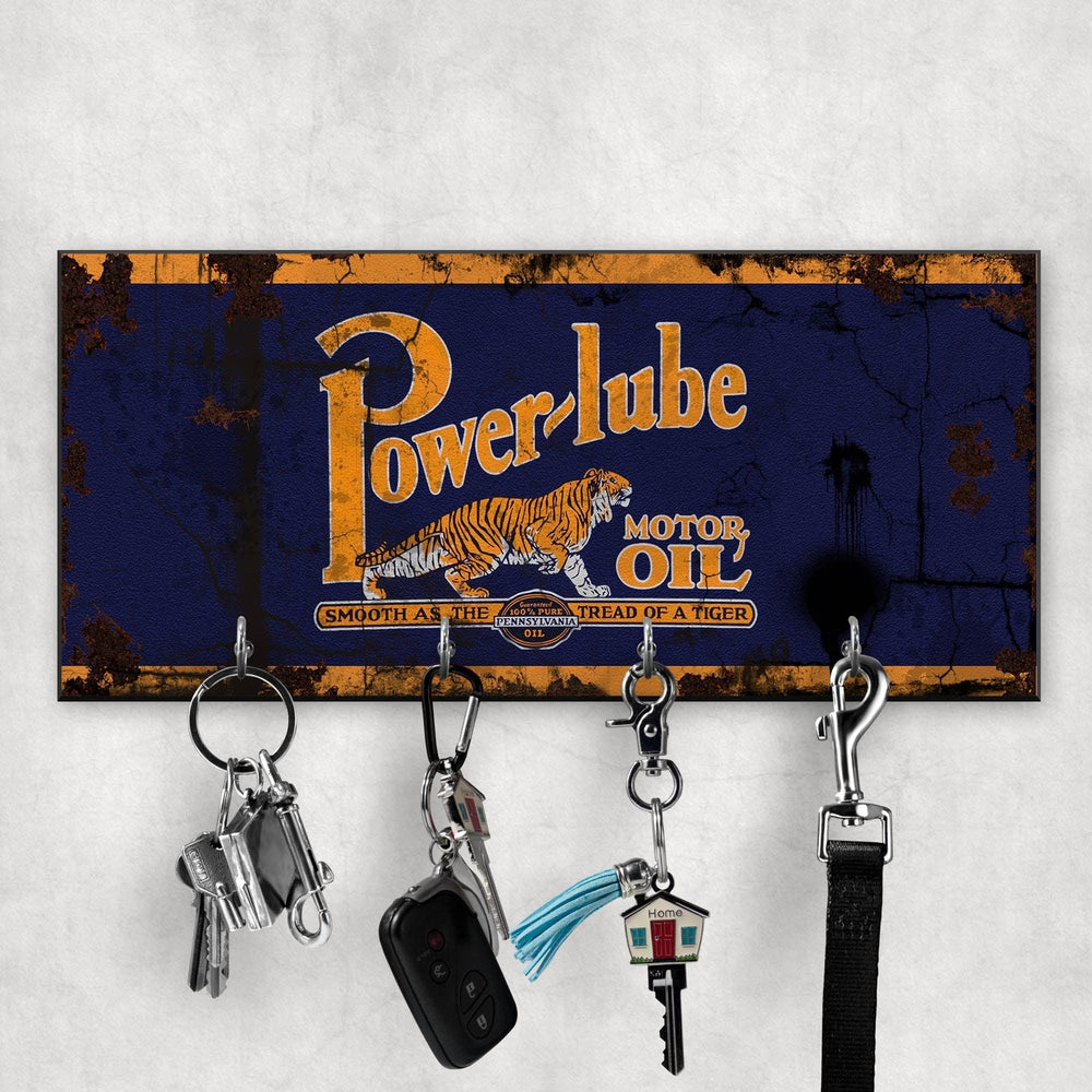 Powerlube Motor Oil Vintage Nøgleholdere-Nøgleholdere-Motoroil-Garage Culture Shop- garage - man cave - merchandise