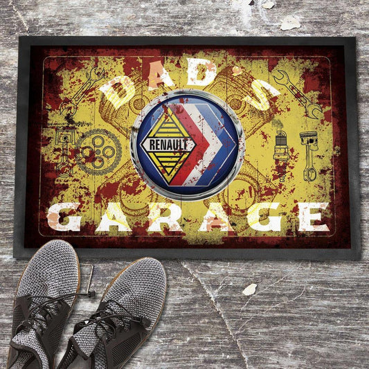 Renault Dads Garage Vintage Dørmåtte-Dørmåtte-Renault-Garage Culture Shop- garage - man cave - merchandise