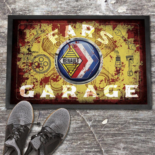 Renault Fars Garage Vintage Dørmåtte-Dørmåtte-Renault-Garage Culture Shop- garage - man cave - merchandise