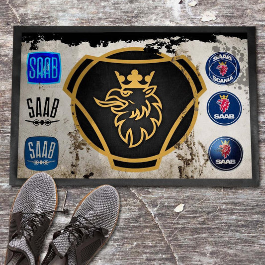 SAAB Vintage Dørmåtte-Dørmåtte-Saab-Garage Culture Shop- garage - man cave - merchandise