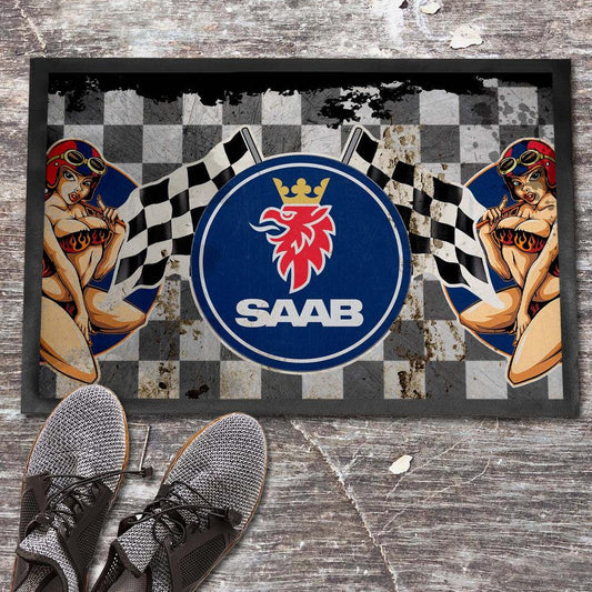 SAAB Vintage Dørmåtte-Dørmåtte-Saab-Garage Culture Shop- garage - man cave - merchandise