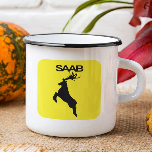 Saab Vintage Emaljekrus-Krus-Saab-Garage Culture Shop- garage - man cave - merchandise