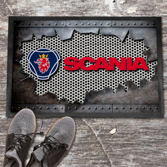 Scania Metal Ripped Dørmåtte-Dørmåtte-Scania-Garage Culture Shop- garage - man cave - merchandise