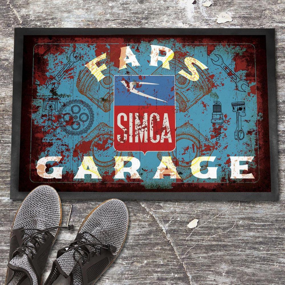 Simca Fars Garage Vintage Dørmåtte-Dørmåtte-Simca-Garage Culture Shop- garage - man cave - merchandise