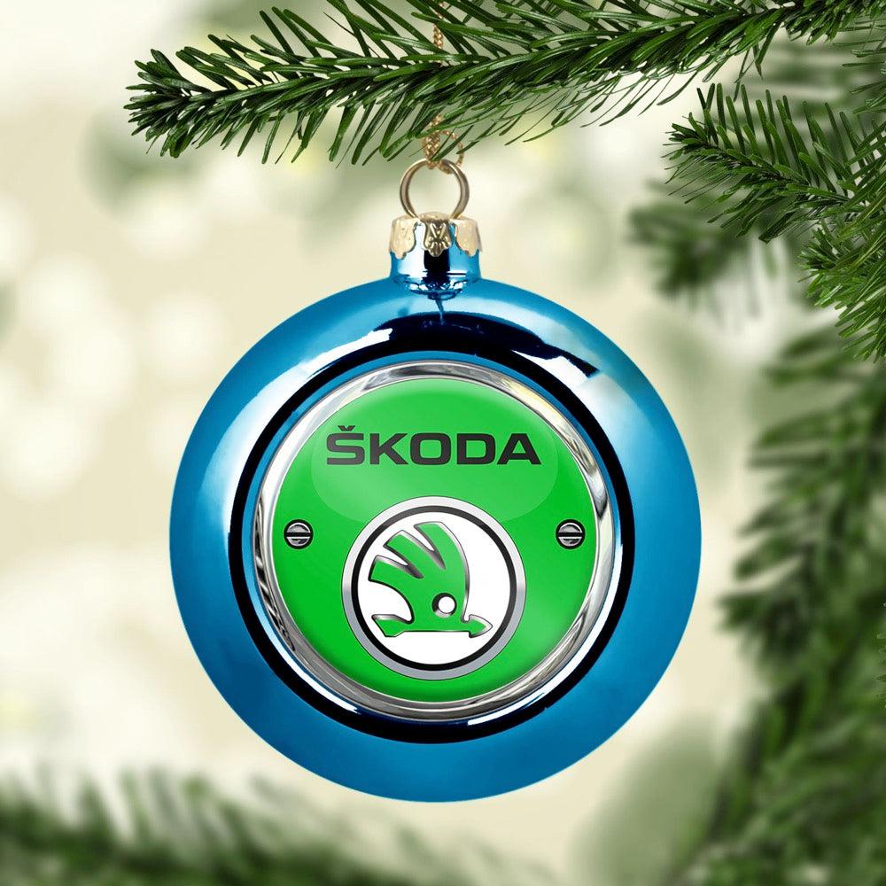 Škoda Julekugle-Julekugle-Skoda-Blå-Garage Culture Shop- garage - man cave - merchandise
