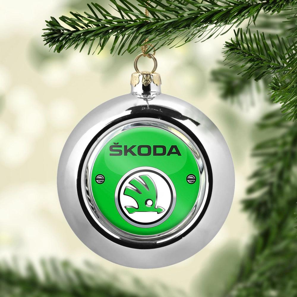 Škoda Julekugle-Julekugle-Skoda-Sølv-Garage Culture Shop- garage - man cave - merchandise