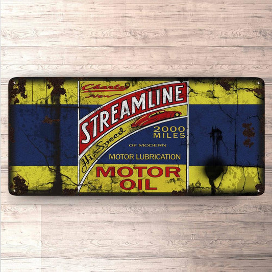 Streamline Motor Oil Vintage 30x60cm Skilt-Skilte-Motoroil-Garage Culture Shop- garage - man cave - merchandise
