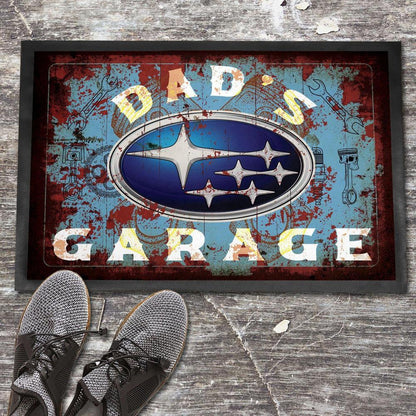 Subaru Dads Garage Vintage Dørmåtte-Dørmåtte-Subaru-Garage Culture Shop- garage - man cave - merchandise