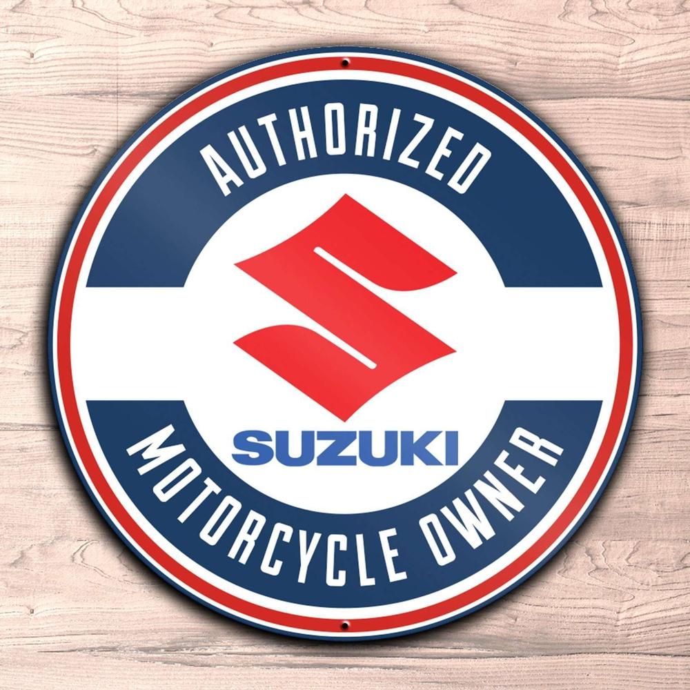 Suzuki Authorized Motorcycle Owner, Runde Skilte , Musemåtte Rundt , Kop Underlag, Underlagssæt-Runde Skilte-Suzuki-Garage Culture Shop- garage - man cave - merchandise