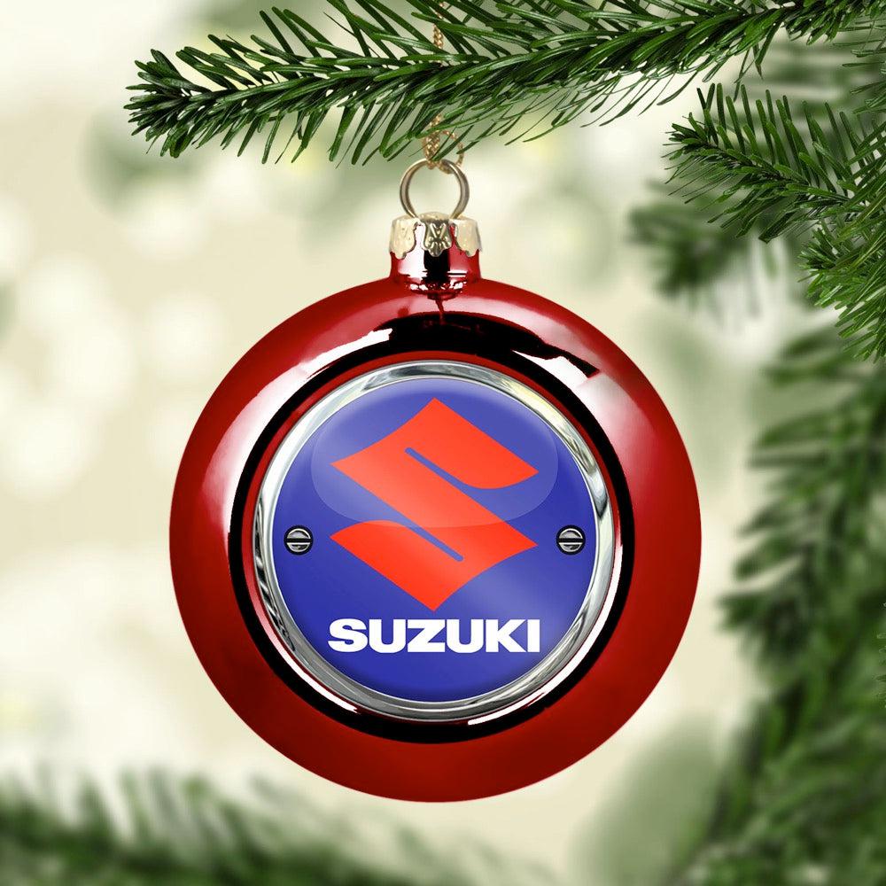 Suzuki Julekugle-Julekugle-Suzuki-Rød-Garage Culture Shop- garage - man cave - merchandise