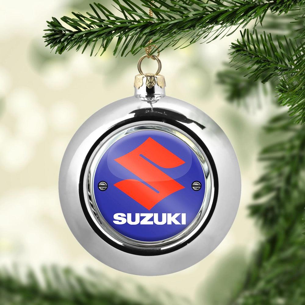 Suzuki Julekugle-Julekugle-Suzuki-Sølv-Garage Culture Shop- garage - man cave - merchandise