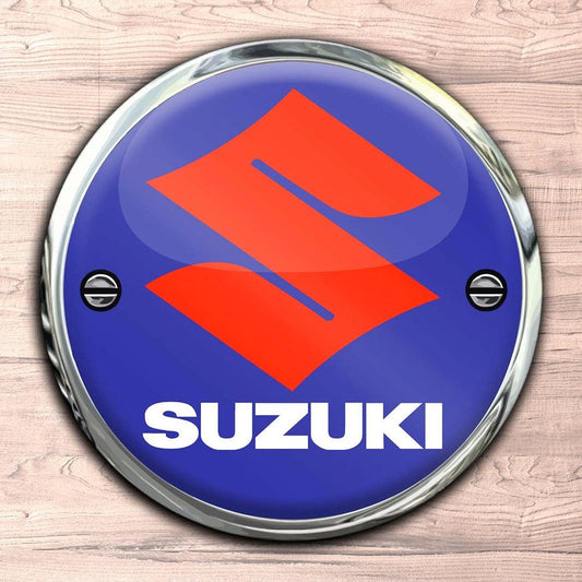 Suzuki Runde Skilte , Musemåtte Rundt , Kop Underlag, Underlagssæt-Runde Skilte-Suzuki-Garage Culture Shop- garage - man cave - merchandise